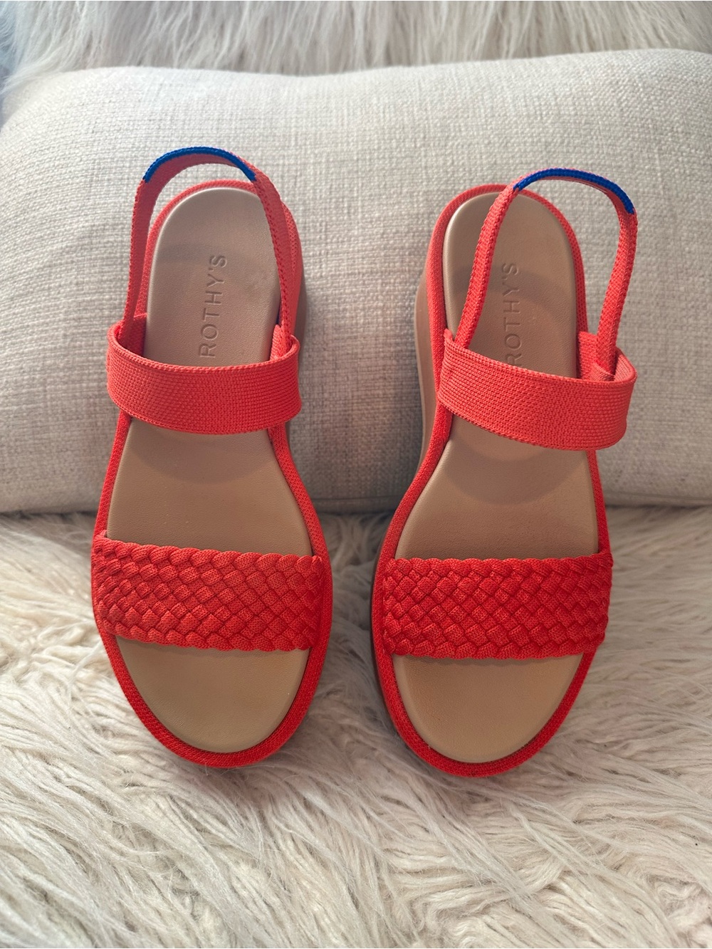 Rothy's The Lightweight Wedge Platform Sandal in Red Hot ♥️ Women’s size 6.5 - Picture 12 of 12